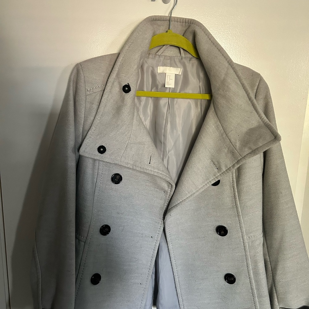 Women's Gray Peacoat